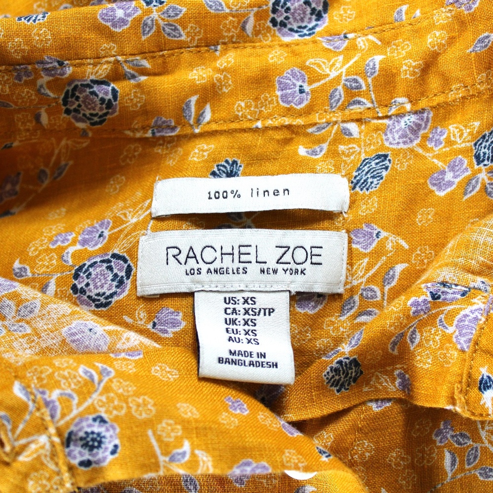Rachel Zoe Floral Linen Collared Blouse - Picture 5 of 5